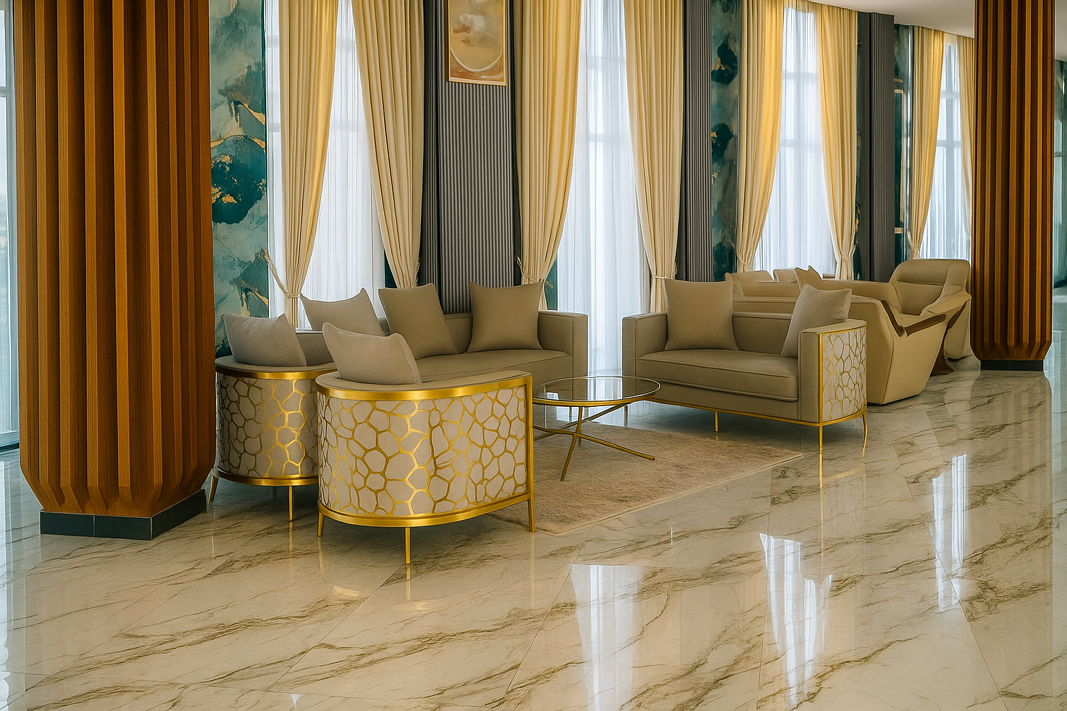 Hotel lobby with elegant decor